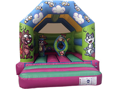 Bouncy Castle with Awning Forest rental in Malaga. Measures: 3,70 x 4,50 m. Ref.: 20 Bouncy castle with awning Forest image in Malaga