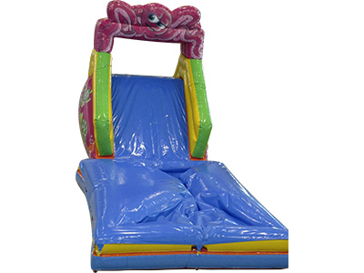 Acuatic inflatable slide back entrance with pool