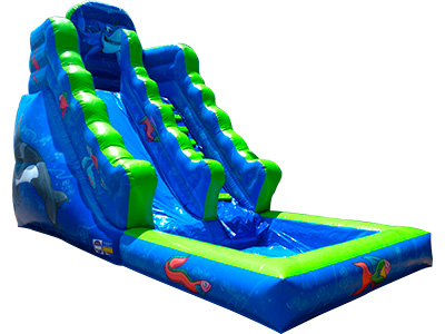 Alquiler de Tobogán acuático con piscina en Málaga. Medidas: 8 x 4 m. Ref.: 83 Imagen de Tobogán acuático con piscina